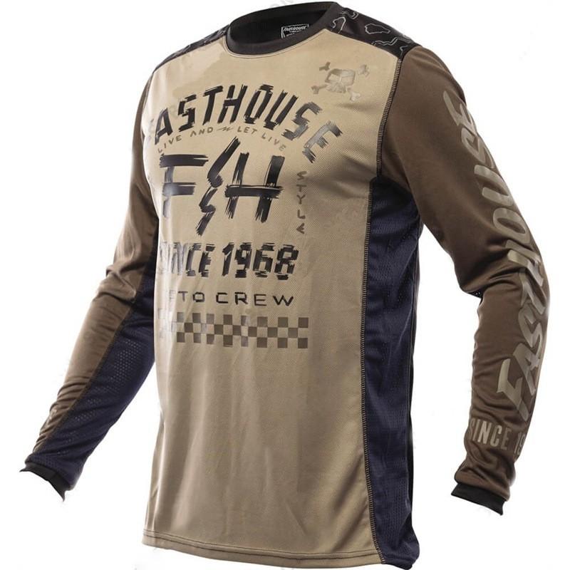 Mens Long Sleeve Cycling Jersey Mountain Bike Trail Riding Top Breathable Performance Sportswear