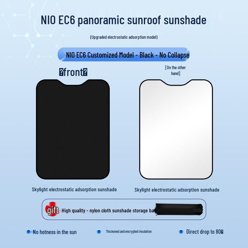 Nio EC6 (2020-2022) Статичный солнцезащитный козырек для люка: Изоляция, Защита от солнца, Приватность, Непрозрачный