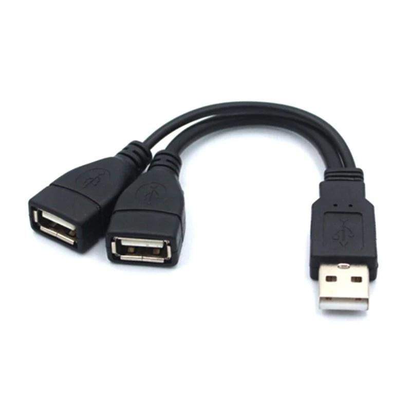 USB-разветвитель, двойной, адаптер-кабель, USB 1 в 2, автомобильный разветвитель, удлинитель питания, кабель-разветвитель USB, конвертер для ноутбуков, компьютеров