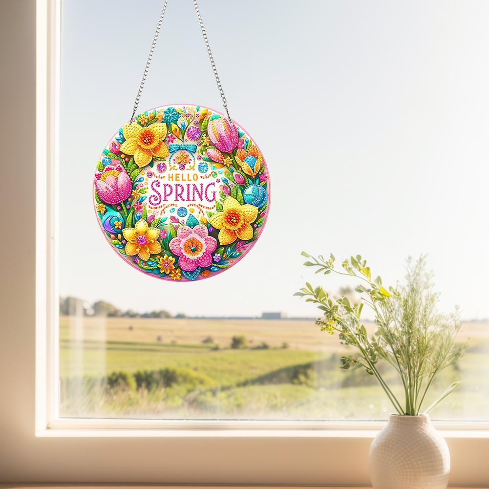 Акриловые 2D Плоские DIY Специальной Формы Подвесные Наборы Алмазной Живописи Стразами Алмазная Живопись Подвески для Окна Настенный Декор для Дома и Окон