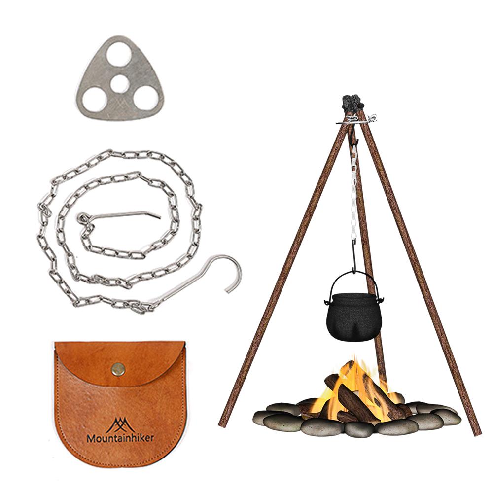 Вешалка для кемпинга, пикника, кемпинга, вешалка для горшка, кронштейн с 3 отверстиями, треугольная пряжка для костра, дрова