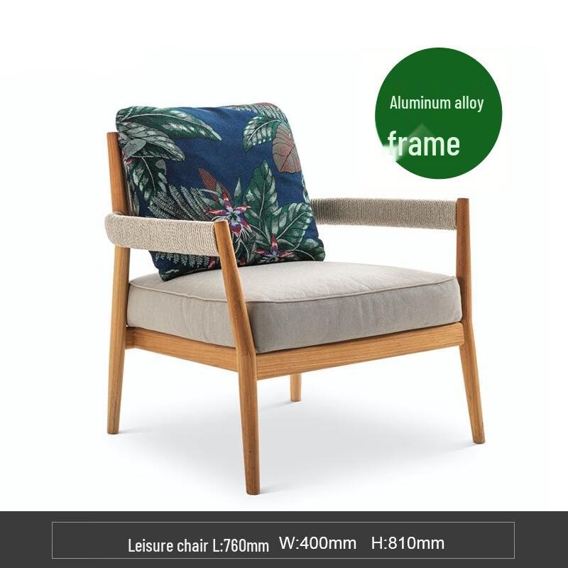 Outdoor Single Sofa with Aluminum Frame