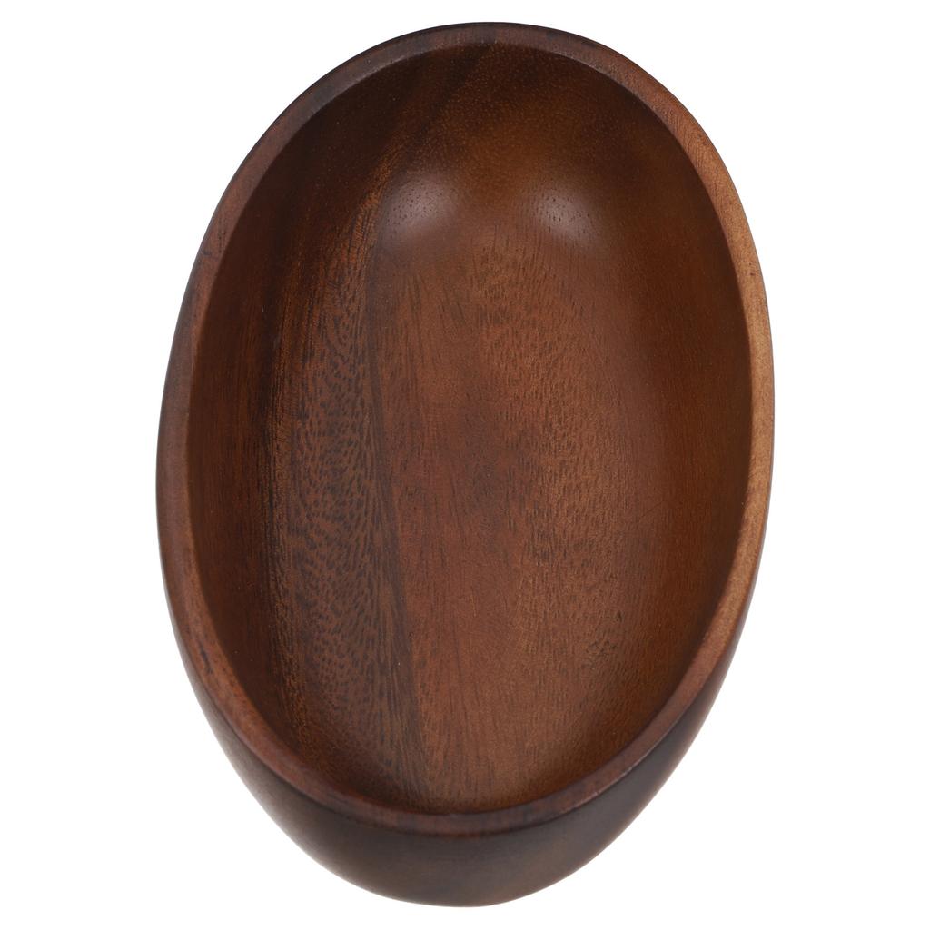 1pc Large Vintage Walnut Wood Boat Shape Bowl Salad Serving Wooden Kitchen Fruit Bowls Bar Decorative Dishes Mixing Dough Bowls