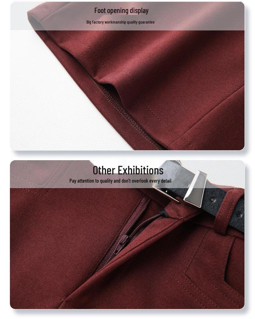 Женская юбка миди из шерсти цвета хаки 2024: Новый осенне-зимний прямой крой, миди длина с разрезом, облегающий дизайн.