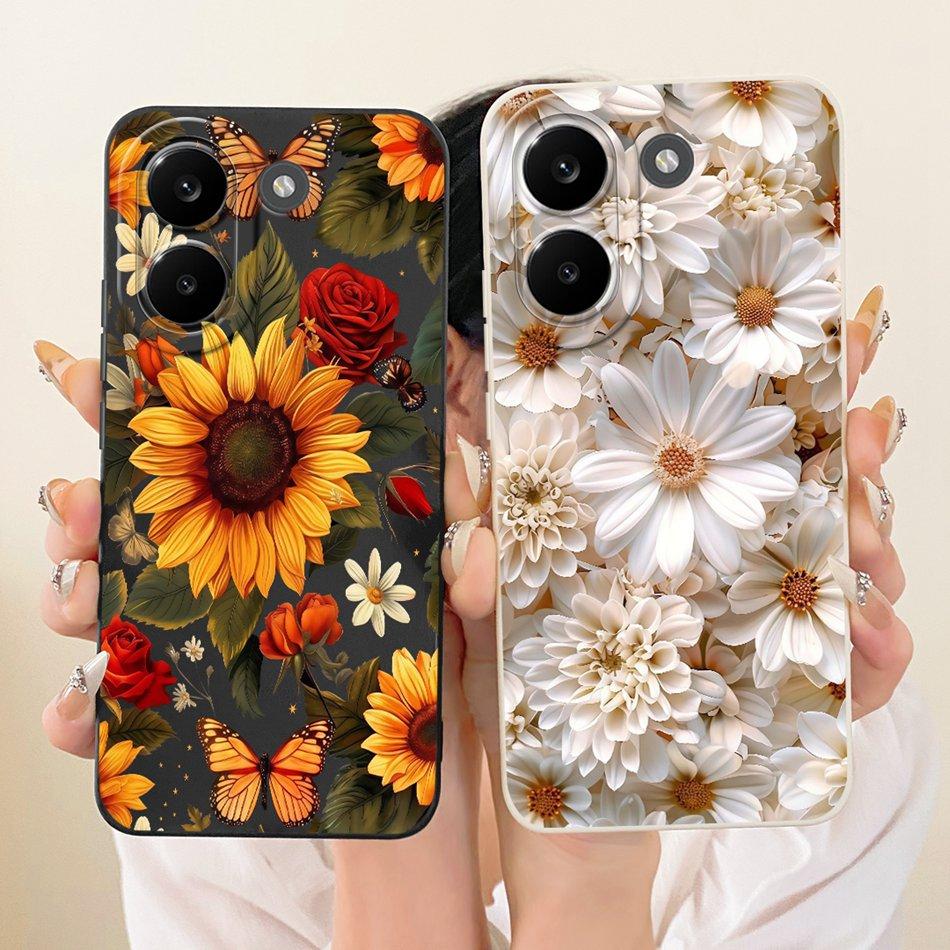 Для Xiaomi Poco X8 Pro / X8 Pro Max Милый Кот Цветок Мультяшный Чехол для Телефона Для Poco X8Pro X 8 Pro Max 5G Мягкий Силиконовый Чехол Защитные Бортики