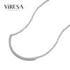 Viresa Moissanite Pendant Necklace 925 Sterling Silver Round Cut 1.7mm 0.02ct Mossanite Smiling Collarbone Necklace Pendant