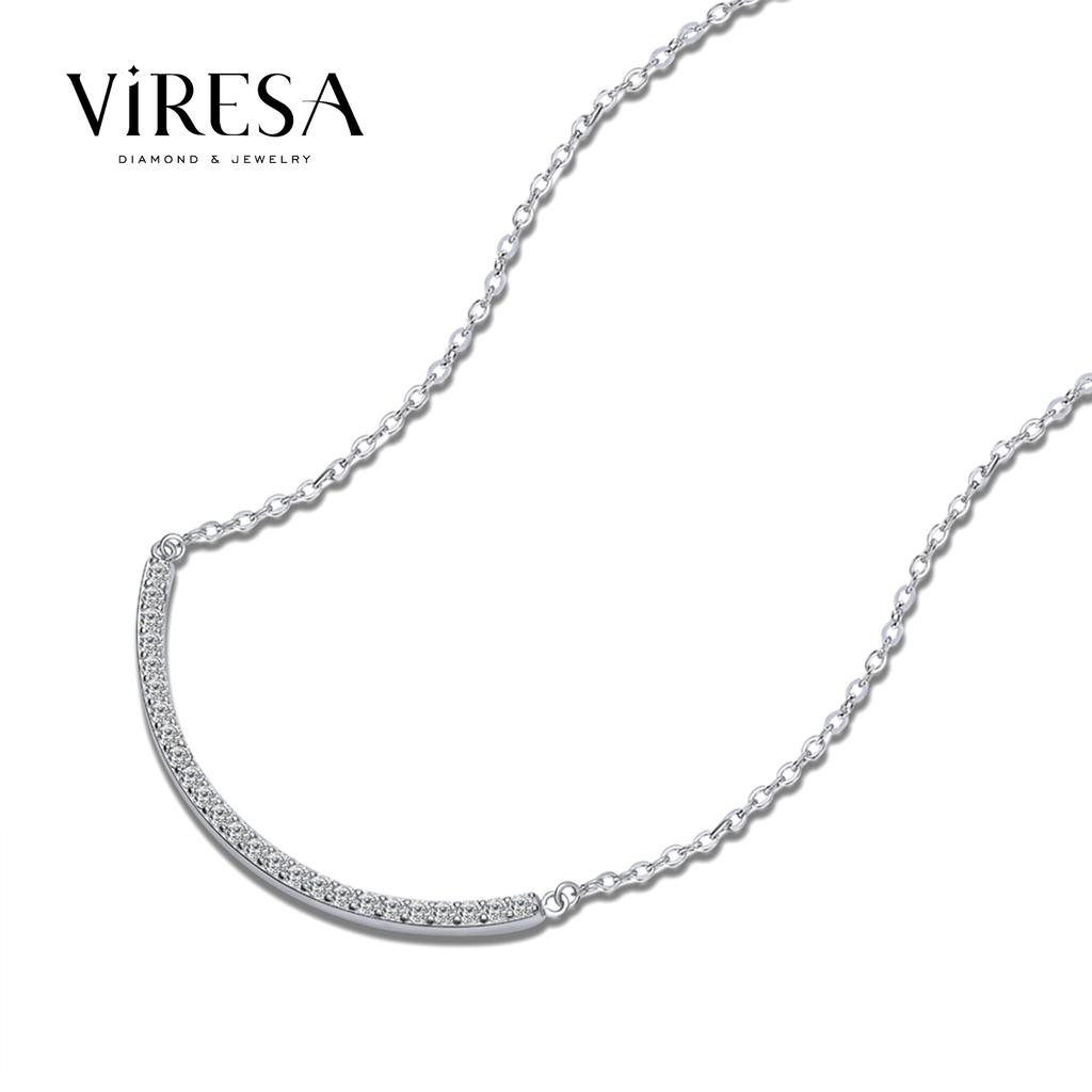 Viresa Moissanite Pendant Necklace 925 Sterling Silver Round Cut 1.7mm 0.02ct Mossanite Smiling Collarbone Necklace Pendant