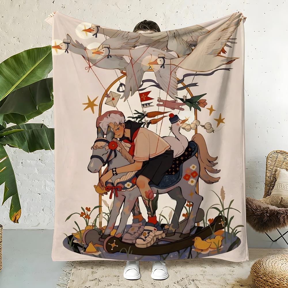 Artist L-LiyaMochipanko Throw  Flannel Throw Blanket,Bed Home Office Nap Blanket Travel,Camping,Picnic Blanket Soft Decor