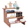 1set 4-Tier Wood Organizer Display Riser Stands for Minifigures Jewelry Cupcake Rectangle Peru 29.7x27.5x23.6cm