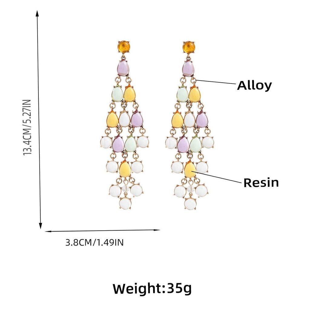 Pinkdudu Женские серьги-кисточки в стиле бохо, многослойные серьги-капли из смолы PD2176
