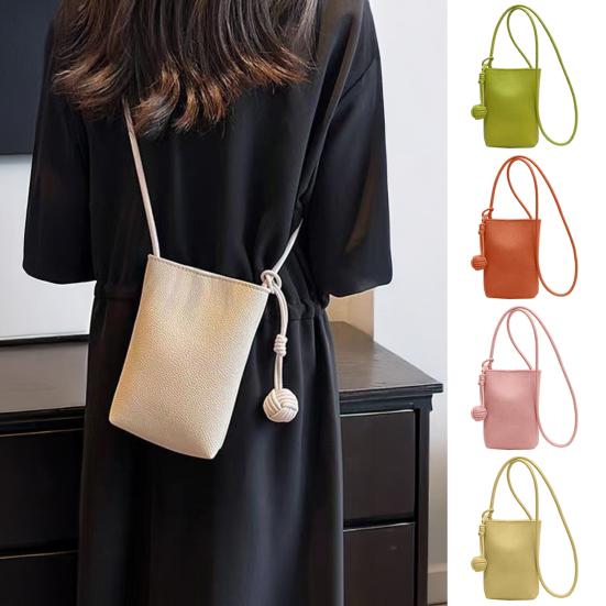 Женская сумка через плечо для телефона, однотонная мини-сумка-мессенджер, маленькая сумка через плечо для сотового телефона для повседневных выходов на улицу для шопинга