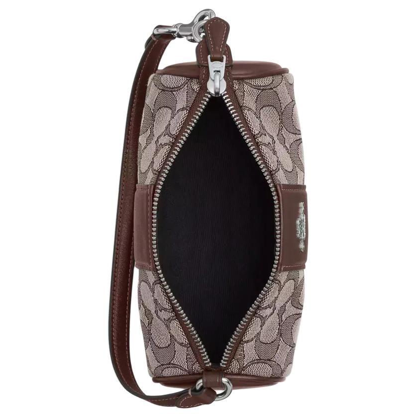 COACH Nolita Fabric With Leather Cylinder Bag Handbag, Shoulder Bag Small Women's Dark Coffee CU989-SVS8S