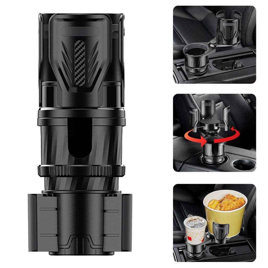 Multifunctional Car Cup Holder 2 In 1 Beverage Expander Adapter Base Tray 360 Degree Rotating Stand Organizer Slip-proof