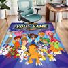 Digimon Design Area Rug Personalized Name- Non-Slip, Soft & Cozy Floor Mat for Living Room, Office - Indoor/Outdoor Carpet