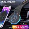 RGB Light Car Dashboard GPS Phone Holder Stand Velcro Bracket for iPhone 16 15 14 13 12 Fast Wireless Charging Cellphone Bracket