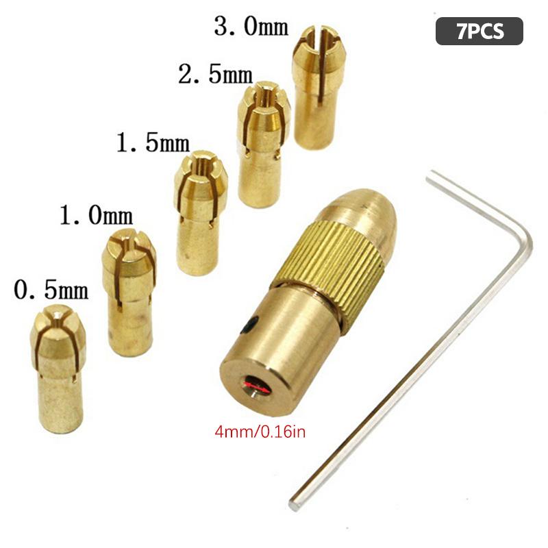 7/12Pcs Brass Collet Micro Drill Self-Tightening Drill Bit Tool Adapt 2-5Mm Bit
