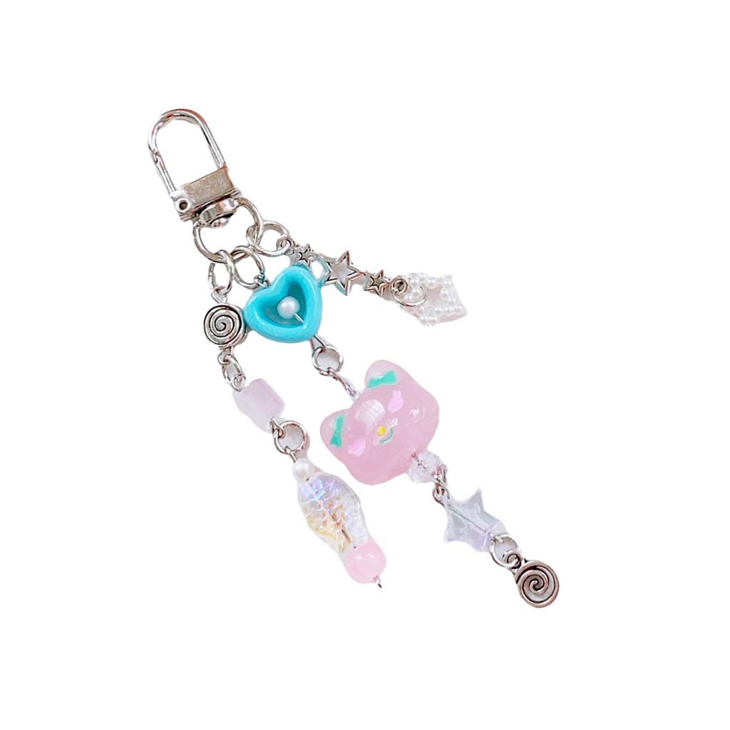 Aesthetic Heart Phone Chains with Lanyard String Handbag Charm Fashionable Key Jewelry for Fashionable Accessorizing