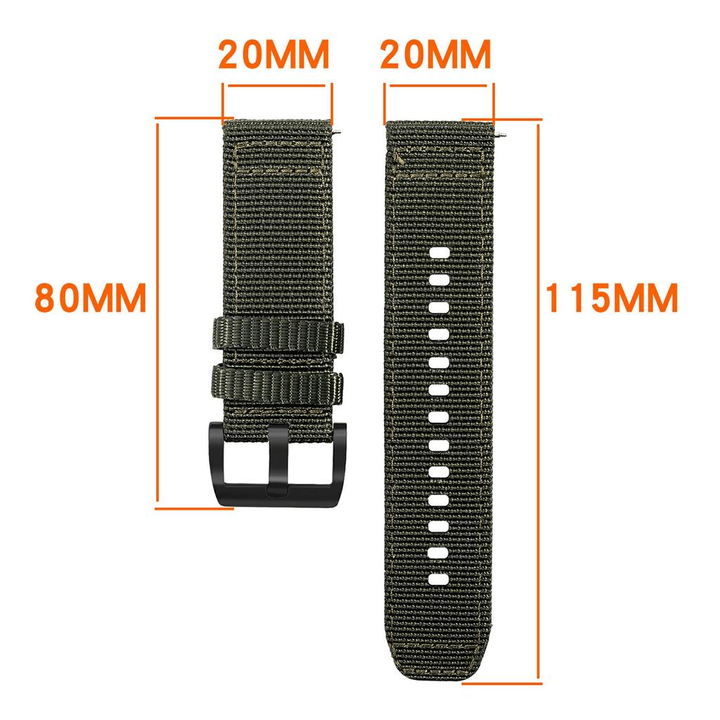 20mm Replacement Strap for Samsung Galaxy Watch7 44mm/40mm/FE 40mm/Watch6 40mm/44mm Nylon Braided Watch Band