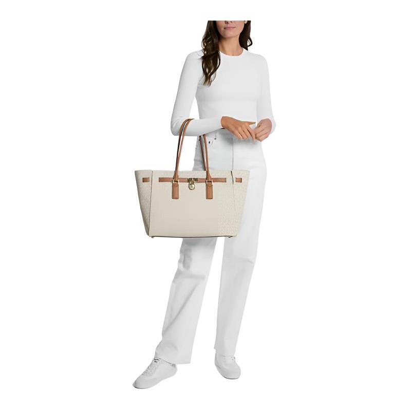 MICHAEL KORS Hamilton Hamilton Series Brand Logo Logo Coated Canvas Tote Bag Tote Bag Shopping Bag Shoulder Bag Large Women's Vanilla