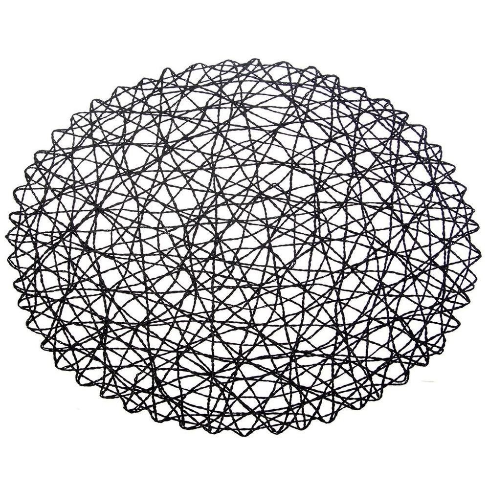 Round Black Paper Lace Table Placemat Orion 35cm