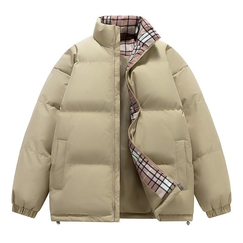 Unisex Winter Cotton Padded Jacket Thick Warm Loose Fit Stand Collar Hooded Casual Coat Men Women Teens