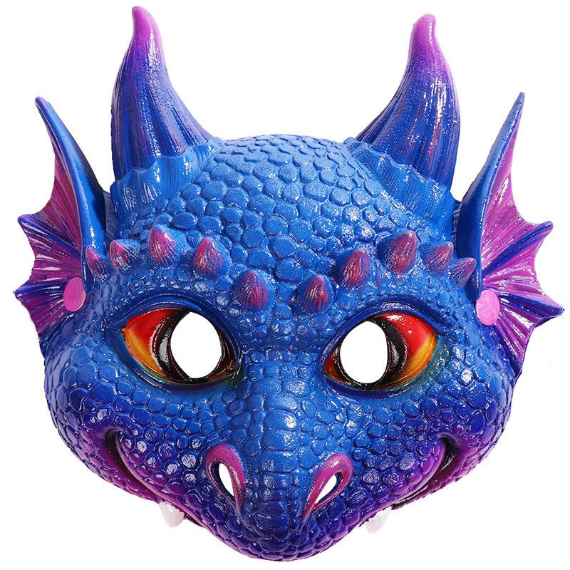 Dinosaur mask with movable mouth cos Animal fire dragon headgear, latex stage costume for animal performances