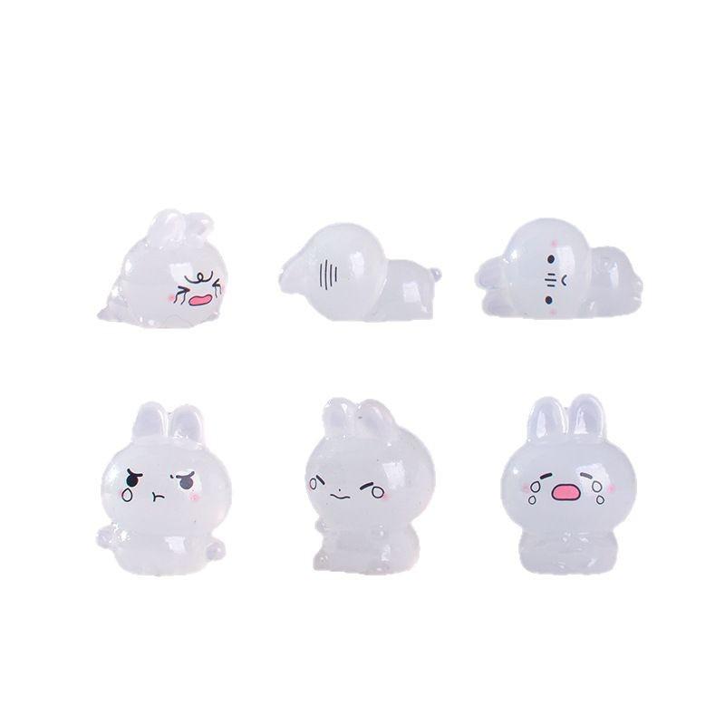 Cute, Glow-in-the-dark Mischievous Little Rabbit Decoration Doll House Landscape Office Home Trinket