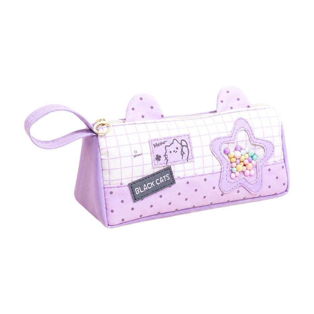 Patchwork Style Polka Dot Pencil Case Polka Dot Pen Storage Bag Stationery Storage