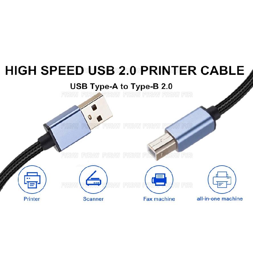 USB Printer Cable USB A to B Printer Cable USB MiDi Scanner Cord USB2.0 Printer Cord for HP Canon Dell Epson Lexmark 3M 5M Cable