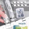Transparent Long Tail Paper Push Clip & High-Value Stapler Clip Set for File and Roll Paper Storage