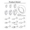 8 Pairs Flat Back Stud Earrings Sets for Multiple Piercing Small Silver Flat Back Surgical Steel Tiny Ball Pearl Cubic Zirconia