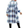 Fashion Women's  Casual Loose Grinding Wool Plush Plaid Long-sleeved Jacket Overcoat