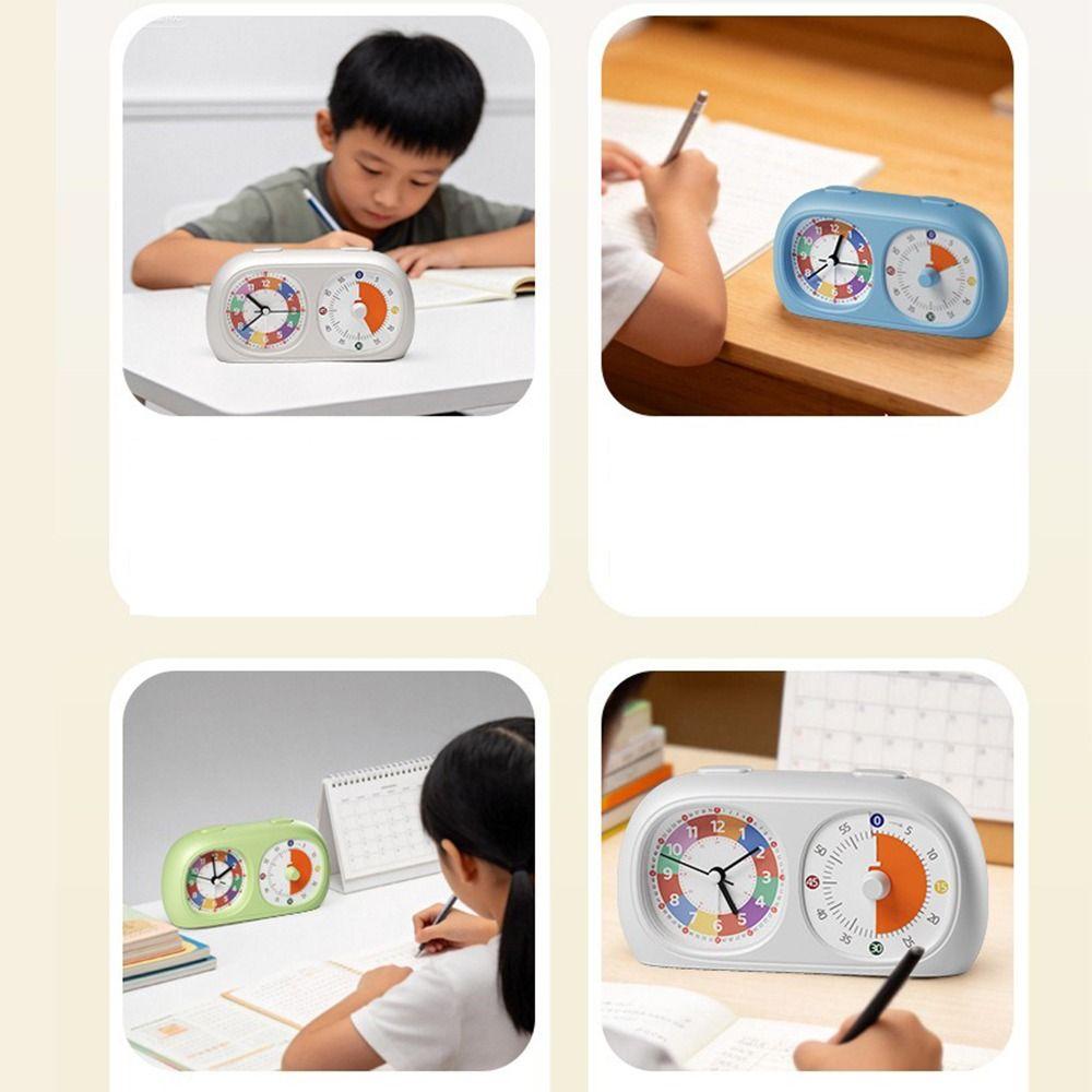 Dual Screen Alarm Clock Time Manager 60-Minute Student Table Clock Children's Learning