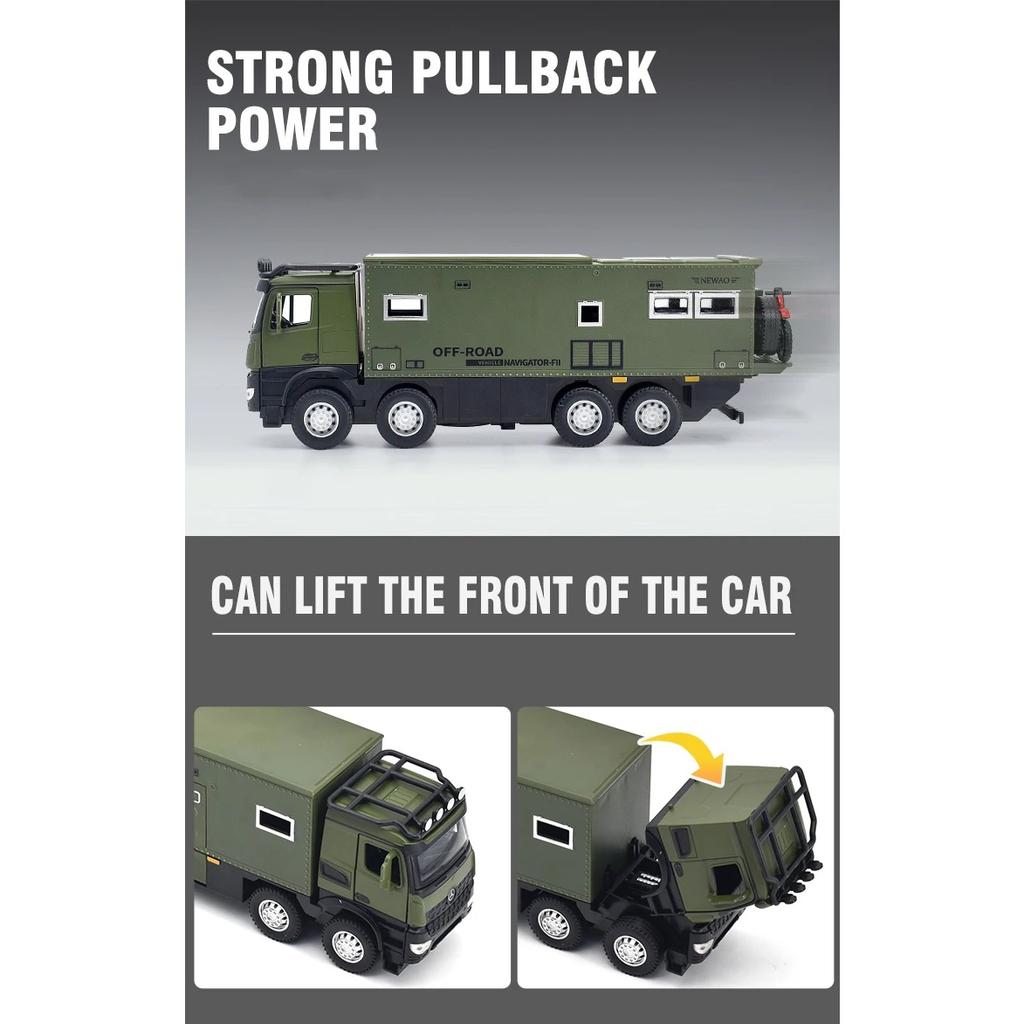 1/24 NOMADISM NAVIGATOR Benz Arocs 8X8 Alloy Die Cast Toy Car Model Sound and Light Children's Toy Collectibles Birthday Gift