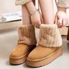 Супер теплые зимние ботинки на толстой подошве для женщин 2025 зима с набивкой и утолщенные теплые шерстяные хлопковые туфли для увеличения роста и предотвращения скольжения для ношения на улице