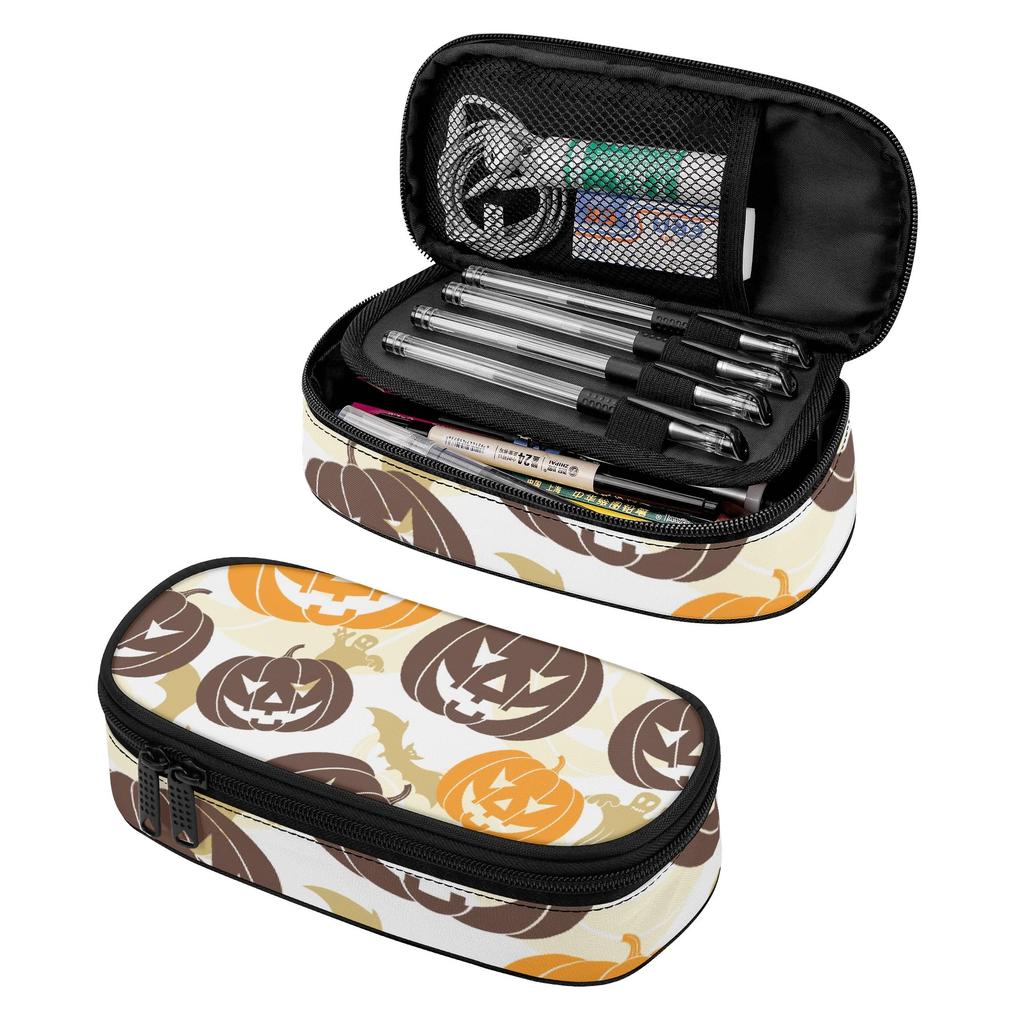 Pen Case Compact Shape Durable 300D Polyester Zipper Closure with Main Compartment Mesh Pocket and Pen Slots for Boys Girls