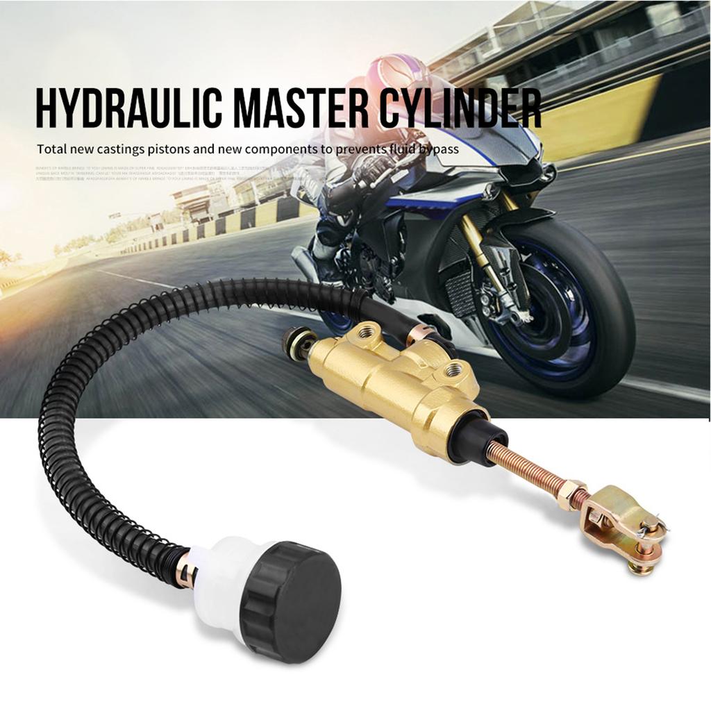 Motorcycle Rear Foot Brake Master Cylinder Pump Reservoir Gold for Honda CR125 CR250 CBR600