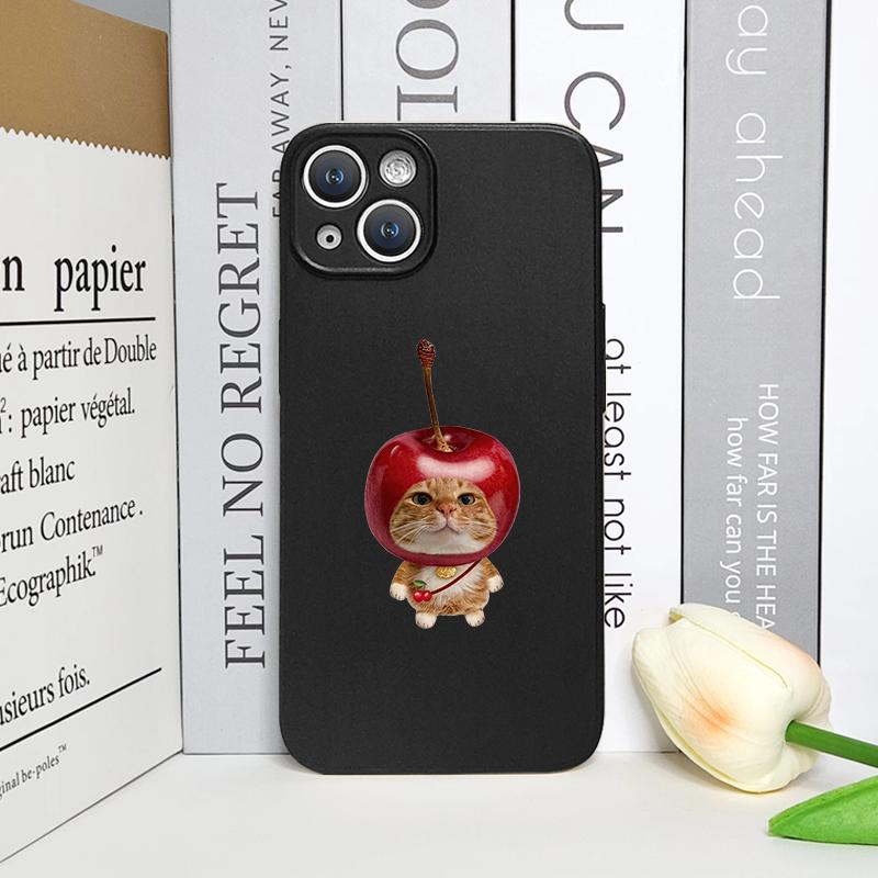 Забавный Мультяшный Свежие Фрукты Пара Кошек Чехол для Телефона для iPhone 17 16 12 11 14 13 15 Pro Max 13 Mini XS MAX XR 7 8 14 Plus Мягкий Чехол