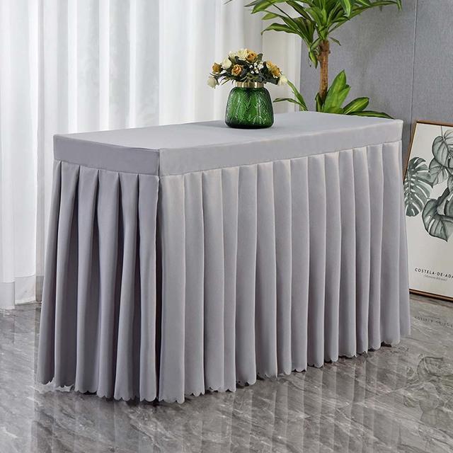 Rectangular Tablecloth Conference Exhibition Solid Table Cover Elegant Table Skirt For Wedding Banquet Party Desk Decor