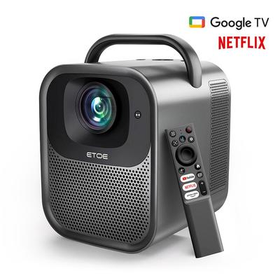 Восстановленный проектор ETOE Seal Pro, 1000 ANSI, Нативное 1080P, Google TV, Автофокус. Автоматическая коррекция трапецеидальных искажений, 2 динамика по 10 Вт - вилка европейского стандарта
