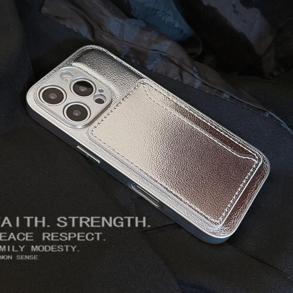 Чехол-кошелек из однотонной кожи личи для iPhone 16 15 14 13 12 Mini 11 Pro X XS XR Max 8 7 Plus с отделением для карт и защитным чехлом