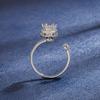 New Cute Copper Plated Real Gold Women's Ring Rotating Open Exquisite Geometric Jewelry