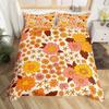 Comforter Retro Flowers Watercolor Yellow Floral Green Leaves Plant Comforter And 2 S Trippy Style Bedding Set