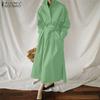 Casual Turn Down Zanzea Women Collar Loose Long Sleeve Shirt Dress