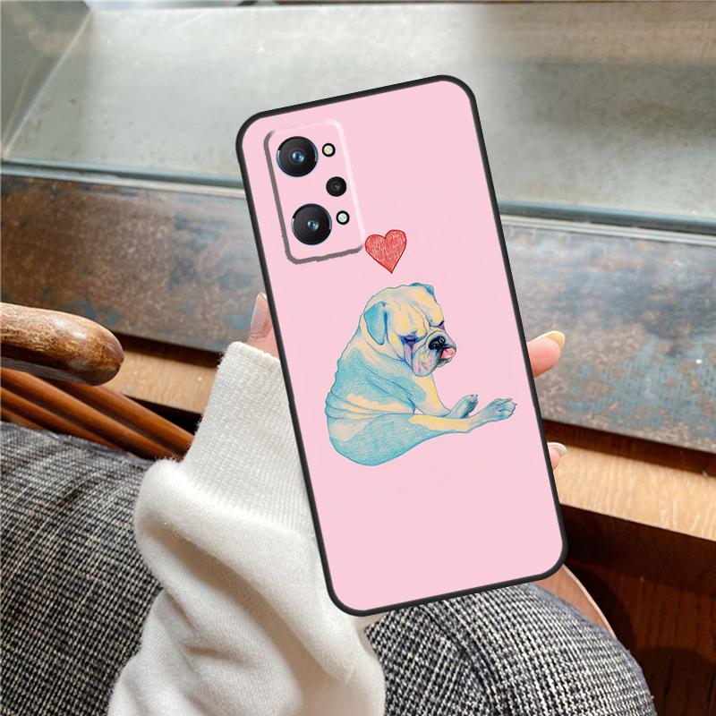Чехол для Realme 11 12 13 14 Pro Plus C53 C55 C51 C25 C63 C61 C65 C67 C71 C75 GT6 GT7 15 Pro с французским бульдогом