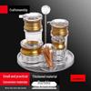 Commercial Acrylic Condiment Bottle Set with Gold Rim