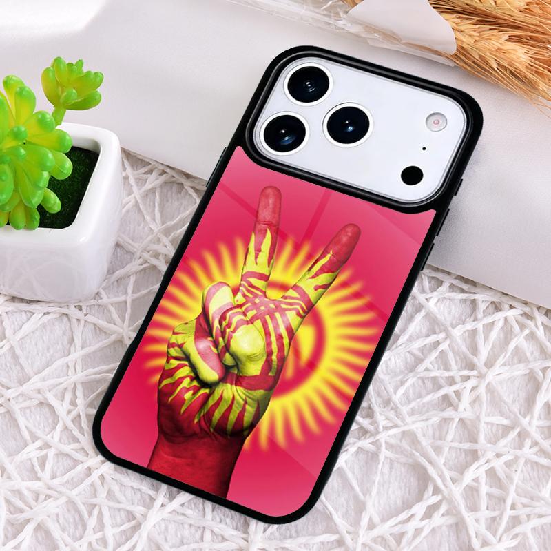 Чехол для телефона с флагом Кыргызстана для iPhone 17 Air 16 15 11 12 14 13 Pro Max Ударопрочный чехол