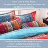 3Pcs Boho Bedding Striped And Floral Bedding Bohemian Exotic Artistic Duvet Cover Set (1Pc* Duvet Cover + 2Pcs Pillowcase