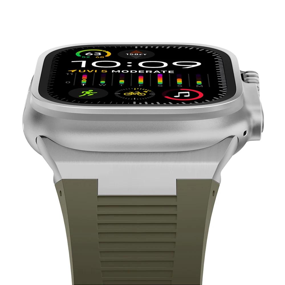 Мягкий силиконовый ремешок для Apple Watch Ultra 3 2 49 мм 46 мм 45 мм 44 мм Резиновый браслет для IWatch Серии 11 10 9 8 7 6 5 SE 3 2 Браслет