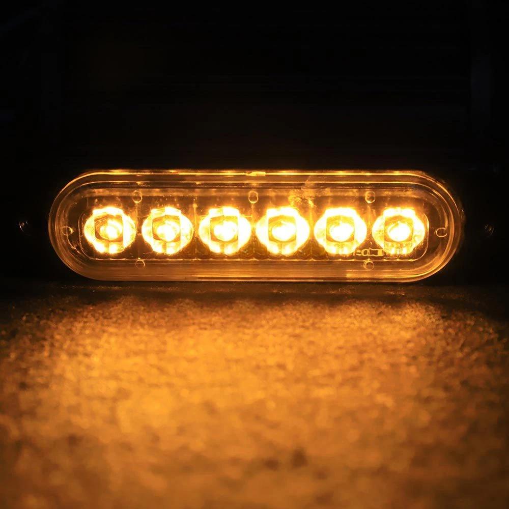 6LED Car Strobe Warning Light Grill Flashing Breakdown Emergency Light Car Truck Trailer Beacon Lamp LED Waterproof Side Light